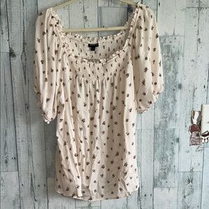 Torrid Cream Floral Blouse